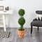 3.5ft. Boxwood Double Ball Topiary Artificial Tree in Terra Cotta Planter